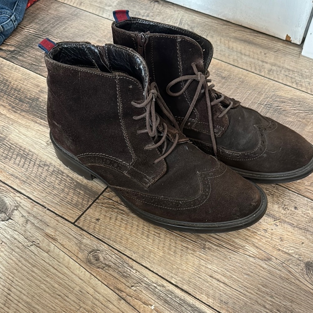 Ben sherman Men's Brown Suede Lace-Up Boots nwot